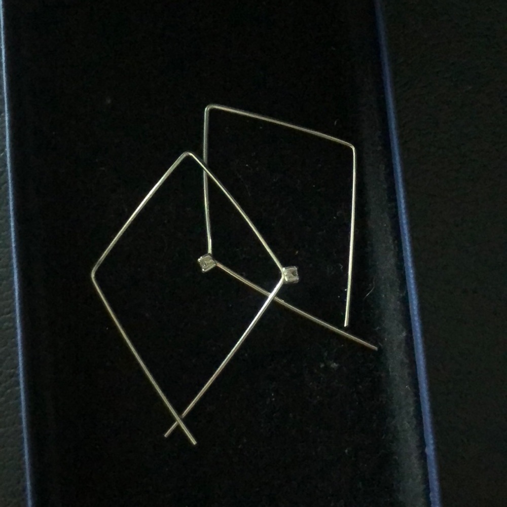Silver plated earrings with a stone
